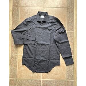 New No tags-Calvin Klein slim fit cotton Gray strips shirt Men size:15.5 - 32/33